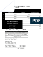 Part 2 - Kirchhoff'S Laws I. Result and Analysis: Experimental Computed Percentage Difference