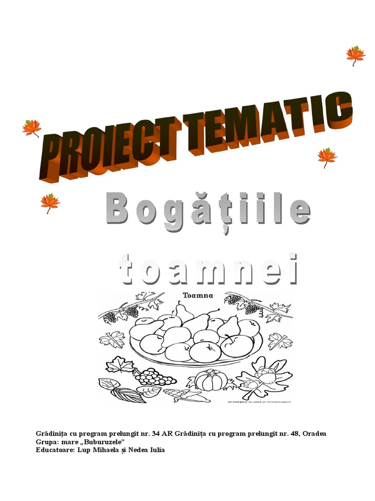Proiect Tematic Bogatiile Toamnei | PDF