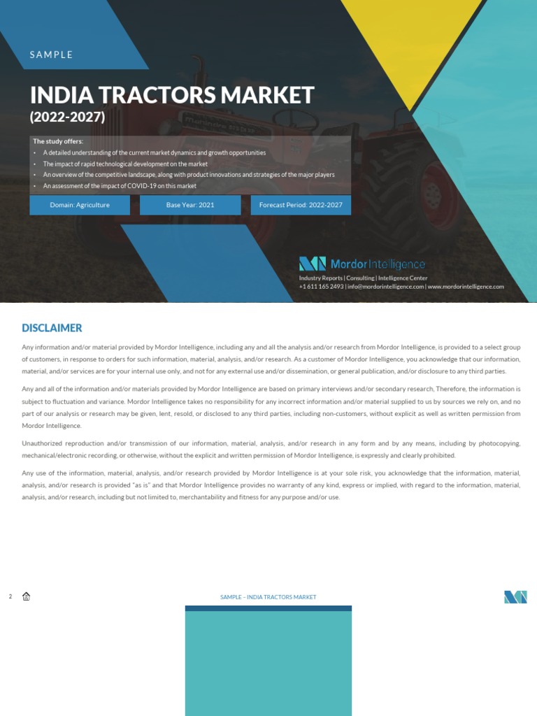 Sample India Tractors Market (20222027) Mordor
