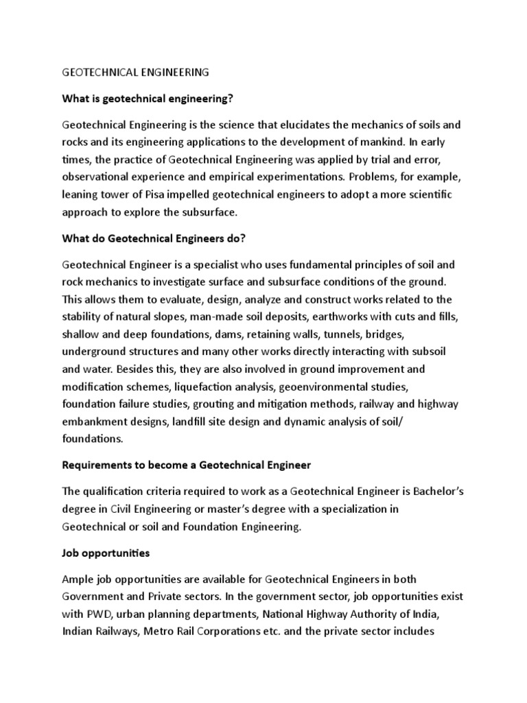 Geotechnical Engineering Pdf Geotechnical Engineering Engineering