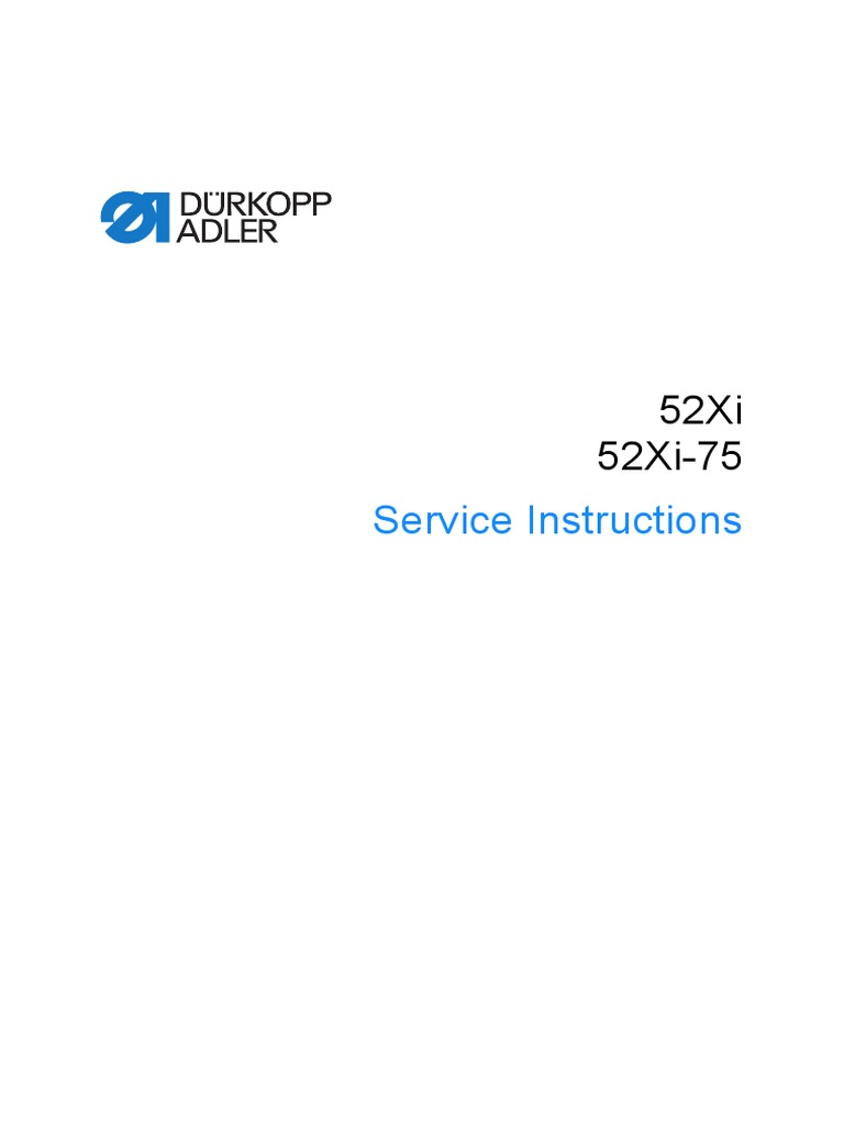 Service Instructions 52xi 52xi75 PDF Hazards Sewing Machine