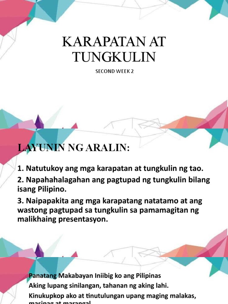 Karapatan at Tungkulin Grade 9 | PDF