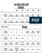 Time Table CLASS X (SATURDAY) - 19.02.2022