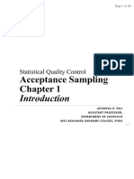 Statistical Quality Control Acceptance Sampling