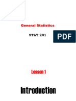 Statistics 201 Lesson 1 Introduction