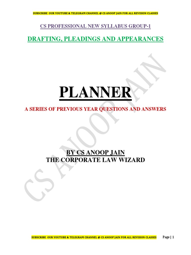 Drafting Planner (Questions and Answers) PDF PDF Theft Lawsuit