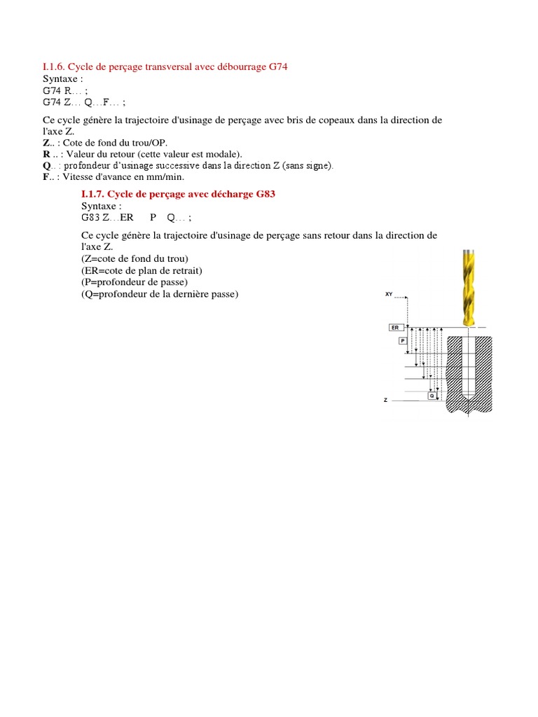 Cycle de perçage G83 pour CNC | PDF