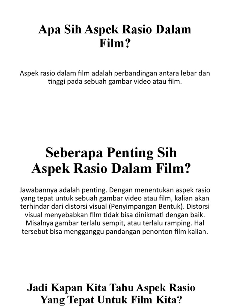 Pentingnya Aspek Rasio Film dan Jenisnya | PDF | Game & Aktivitas