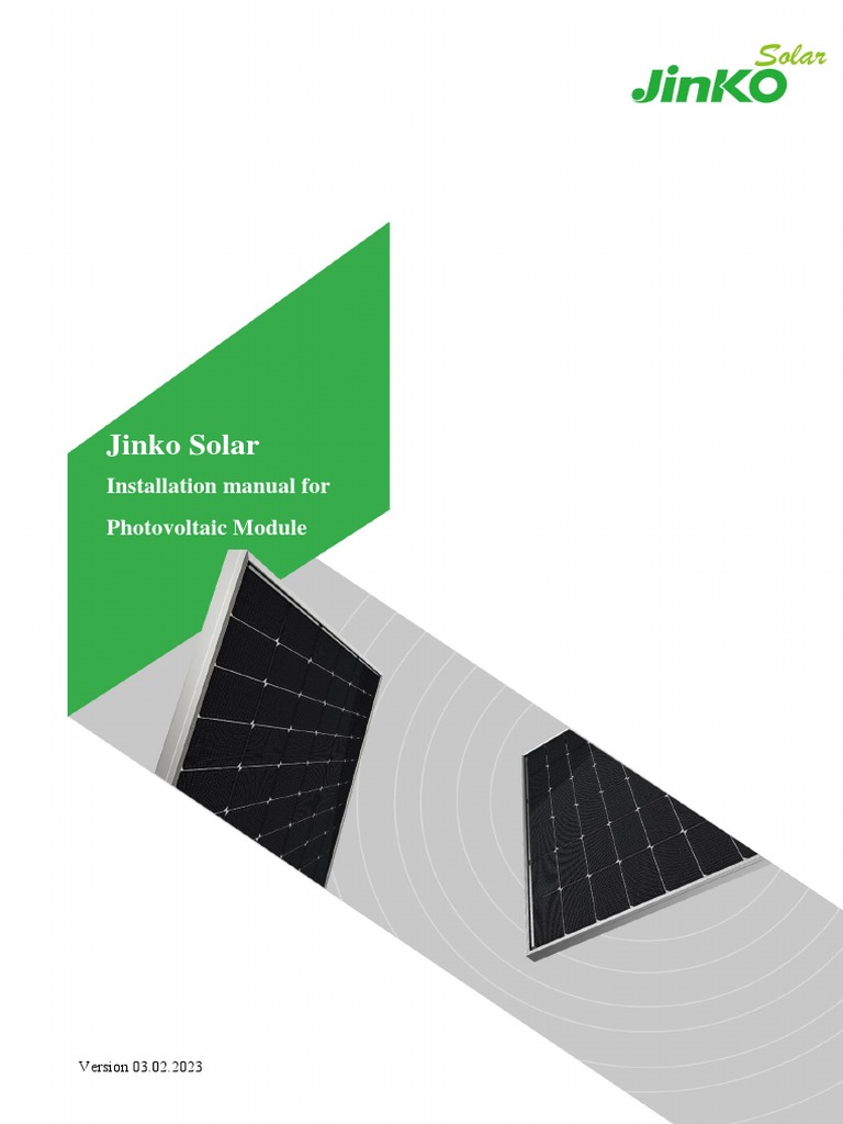Jinko Solar Panel Installation Manual | PDF | Photovoltaics | Solar Panel