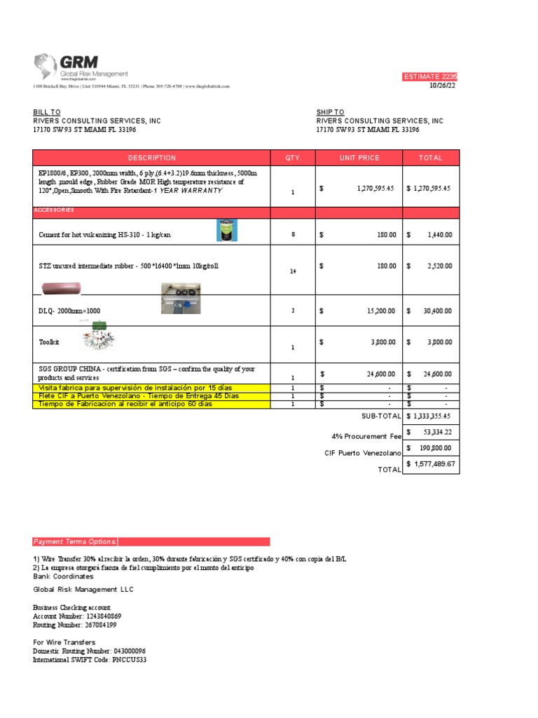 GRM Estimate Conveyor 3000m | PDF | Materials Science | Applied And ...