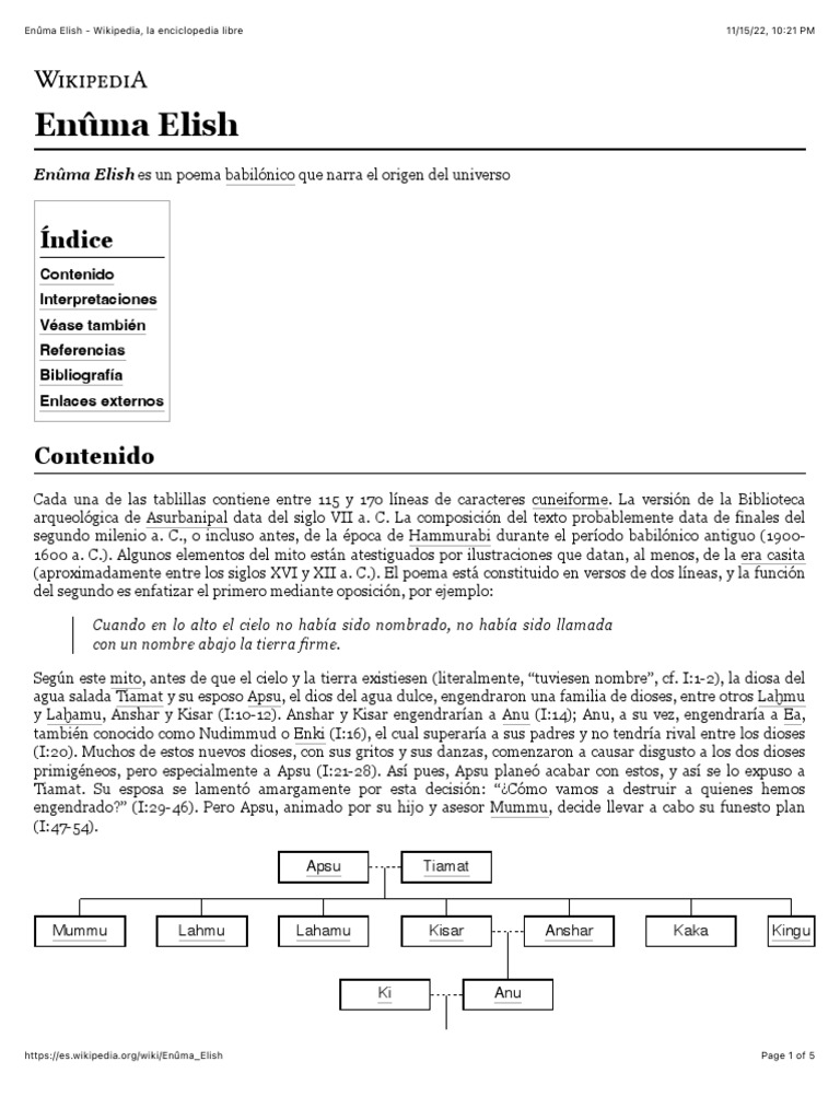 Enûma Elish - Wikipedia | PDF | Babilonia | Cosmologías Religiosas