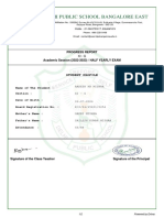 Student Profile: Progress Report