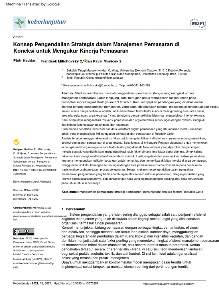 Jurnal Manajemen Pemasaran Bahasa Indonesia PDF | PDF