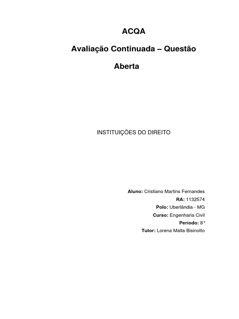 ACQA - Instituições Do Direito PDF | PDF | LGBT | Estudos LGBTQIA+