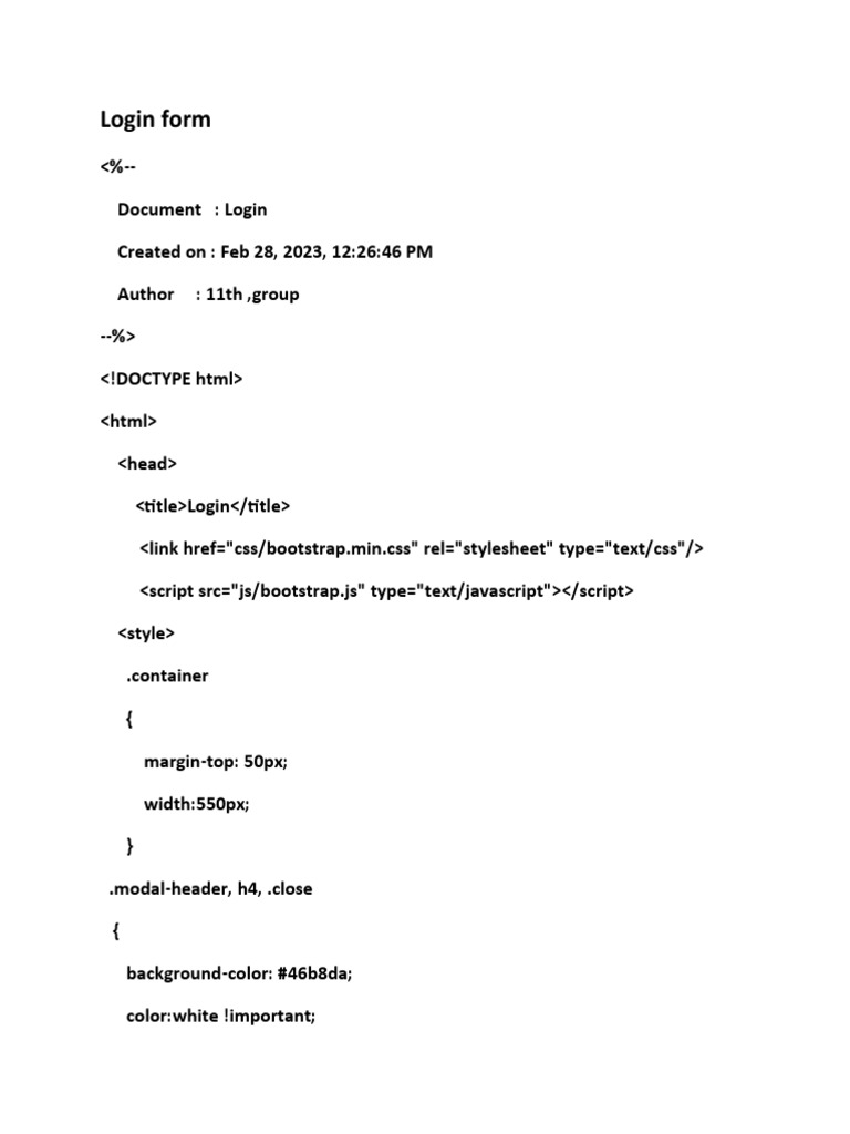 User Login and Registration Forms | PDF