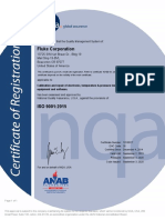 Fluke ISO 9001 Certificate 10100-17 Beaverton PDF