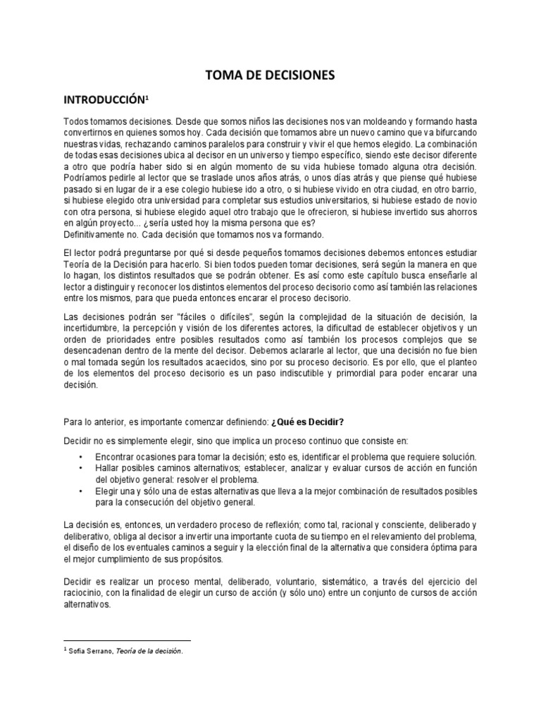 Proceso de Toma de Decisiones Efectivo | PDF | Toma de decisiones ...