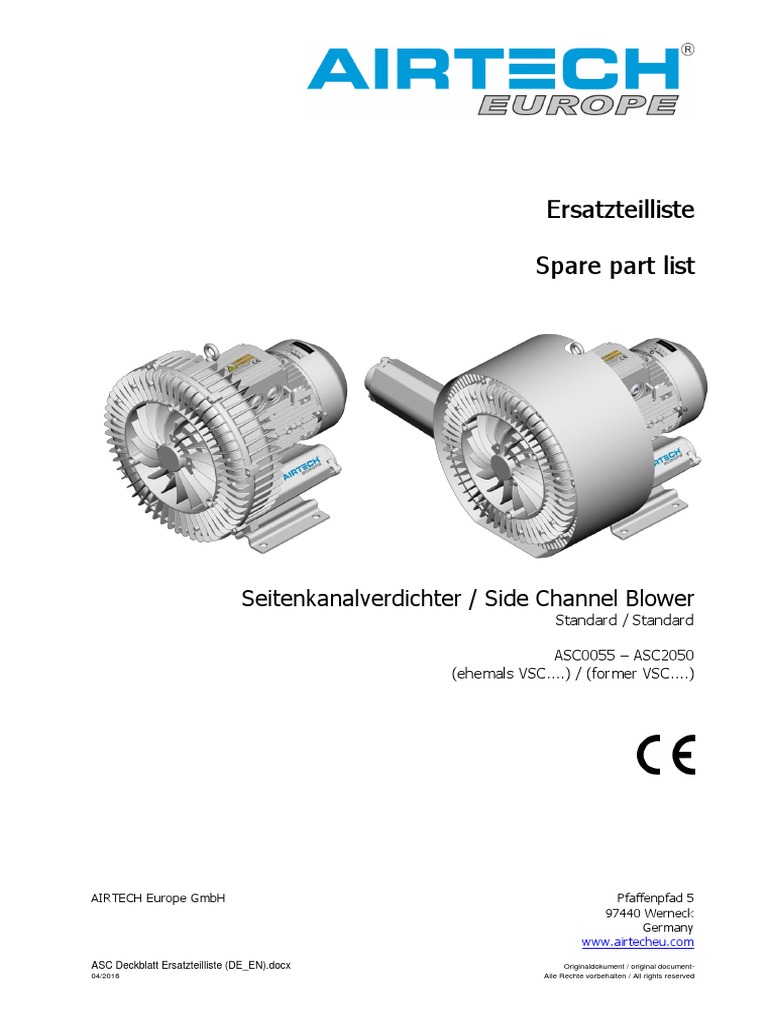 Asc Spare Parts List de en | PDF