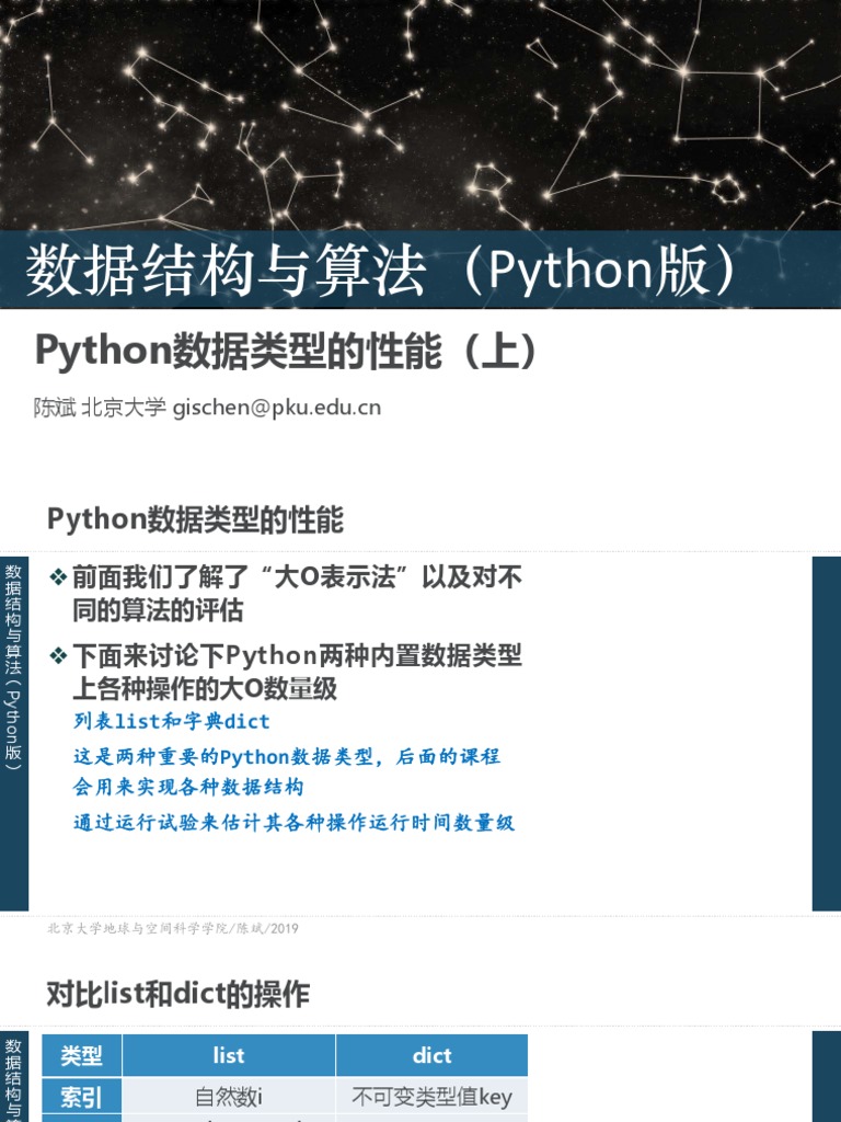 pydsa 205 Python数据类型的性能（上） | PDF