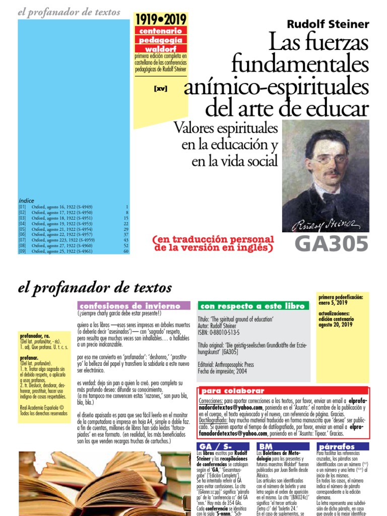 Steiner, Rudolf (Ga305) Las Fuerzas Fundamentales Anímico-Espirituales ...