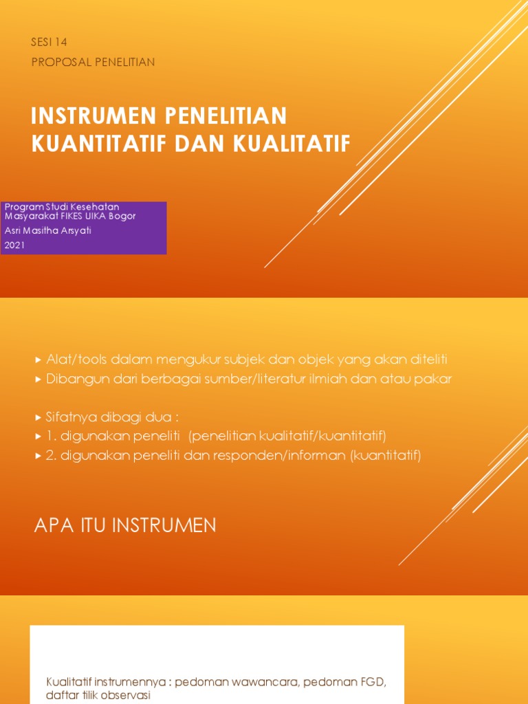 Instrumen Penelitian Kuantitatif Dan Kualitatif | PDF