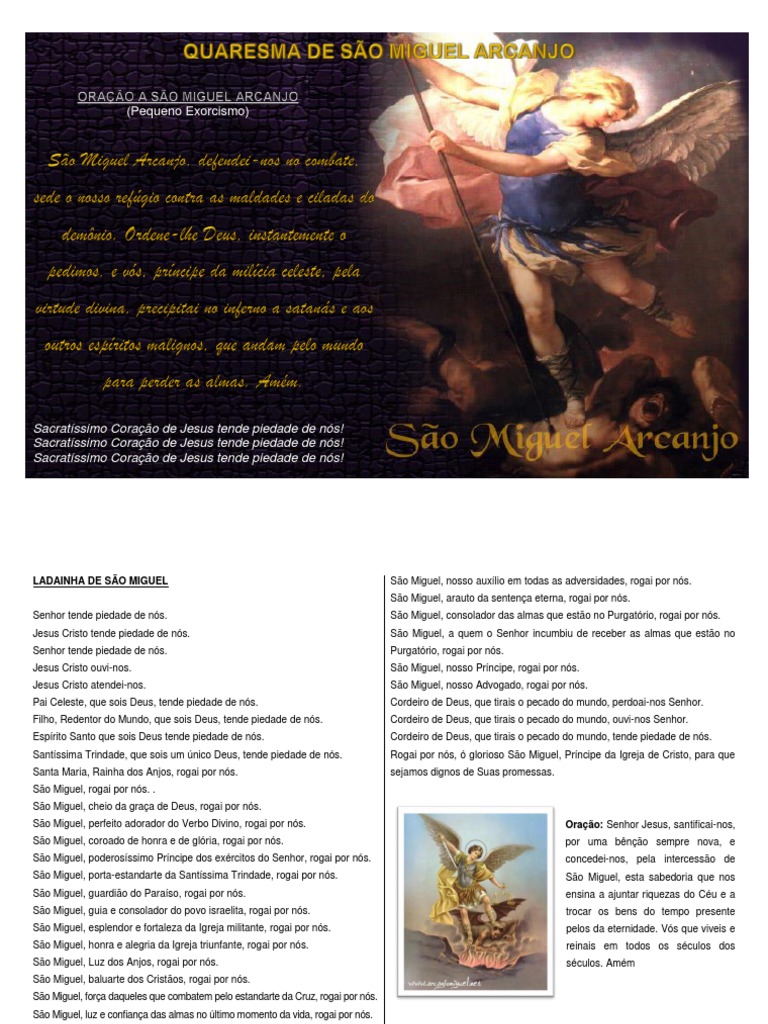 Quaresma De São Miguel Arcanjo Pdf Pdf Miguel Arcanjo Anjo