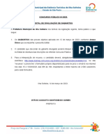 Edital de Gabarito CP 01-2023 - Diversos Fase Única