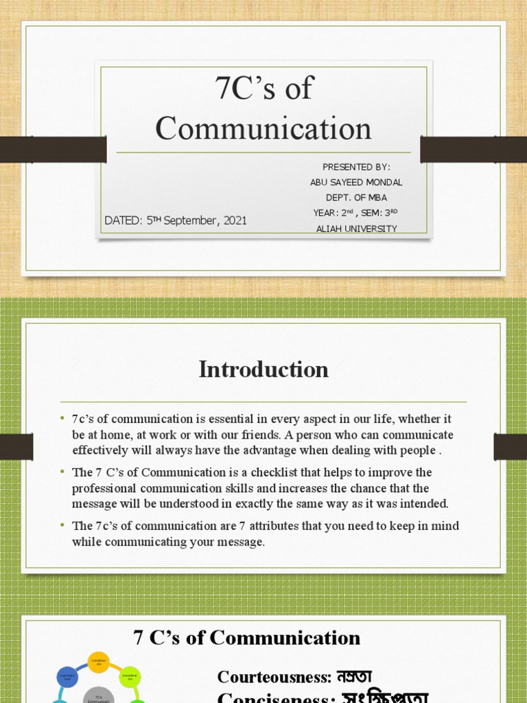 Understanding the 7 C's of Communication | PDF | Communication ...