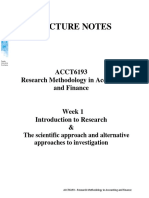 LN1-Introduction To Research & The Scientific Approach and Alternative Approaches To Investigation PDF