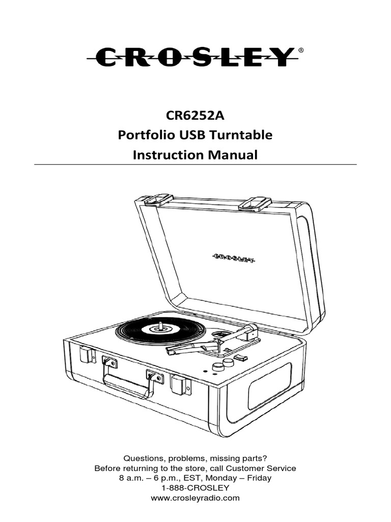 CR6252A Turntable Instruction Manual | PDF | Ac Power Plugs And Sockets ...