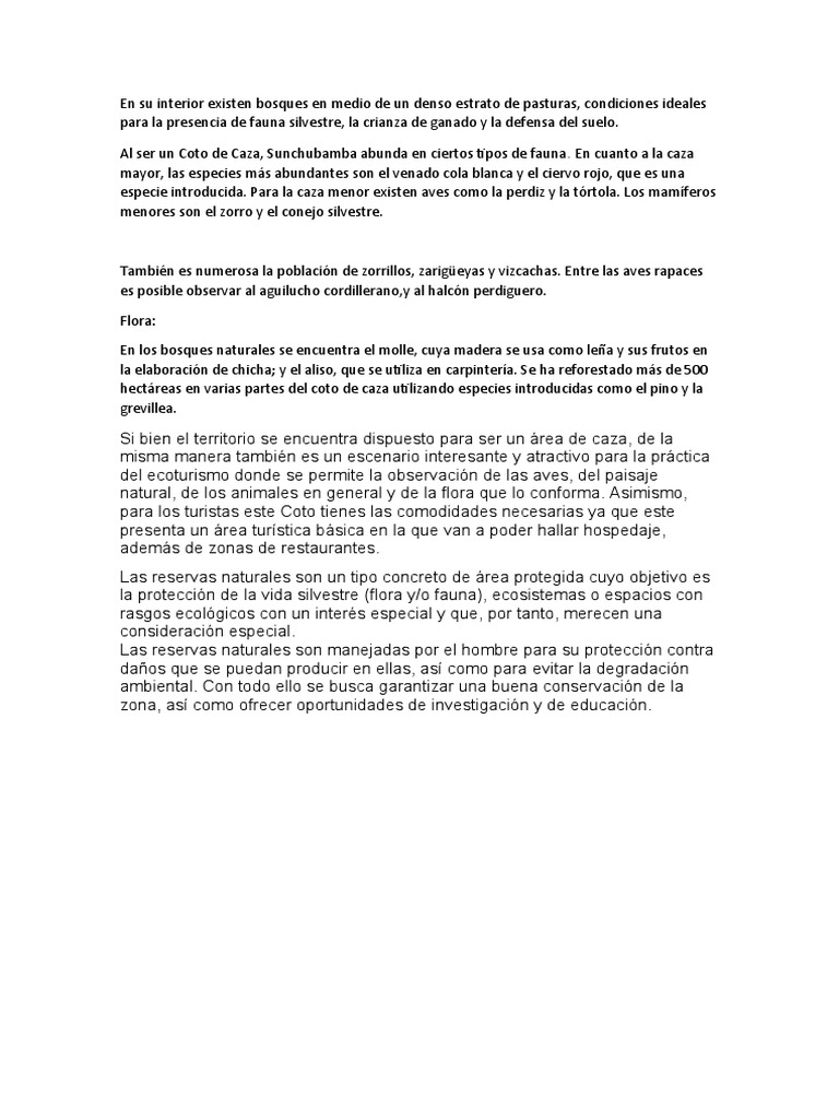 Coto de Caza Sunchubamba Exposición PDF