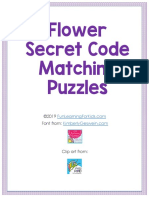Flower Secret Code Matching Puzzles Printable