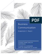 Business Communication Assessment 2 Report - Anelia