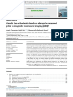 Should The Orthodontic Brackets Always Be Removed Prior To Magnetic Resonance Imaging (MRI) ?