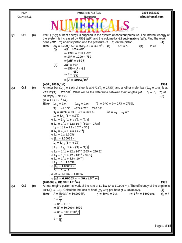 Solved numericals of physics class 12 si pdf capacitance temperature