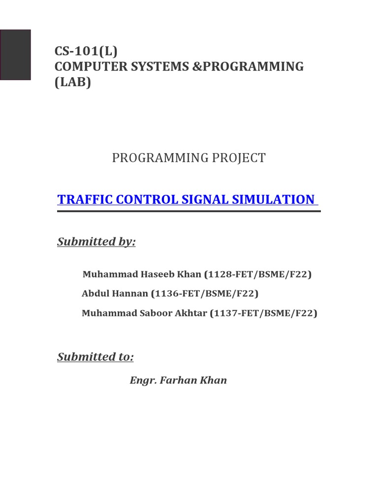 CS&P Project Traffic Light PDF C++ Python (Programming Language)