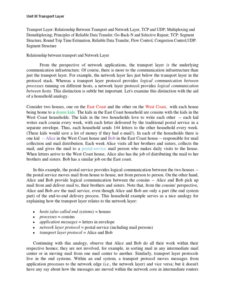 Understanding Transport Layer Protocols | PDF | Transmission Control ...