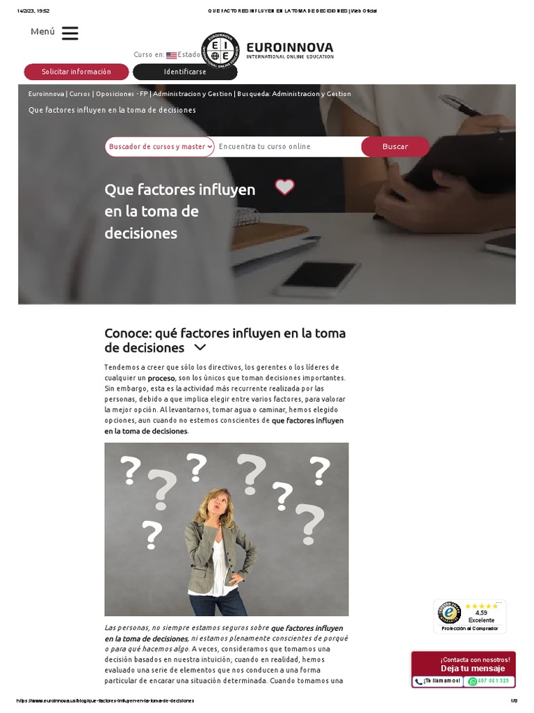 QUE FACTORES INFLUYEN EN LA TOMA DE DECISIONES - Web of | PDF | Toma de ...