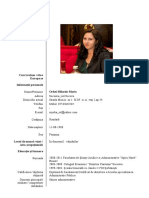 Curriculum Vitae Europass Informaţii Personale Orhei Mihaela Maria