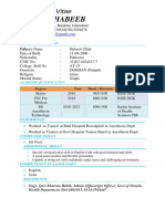 CV Anesthesia Technician Subhan Habeeb