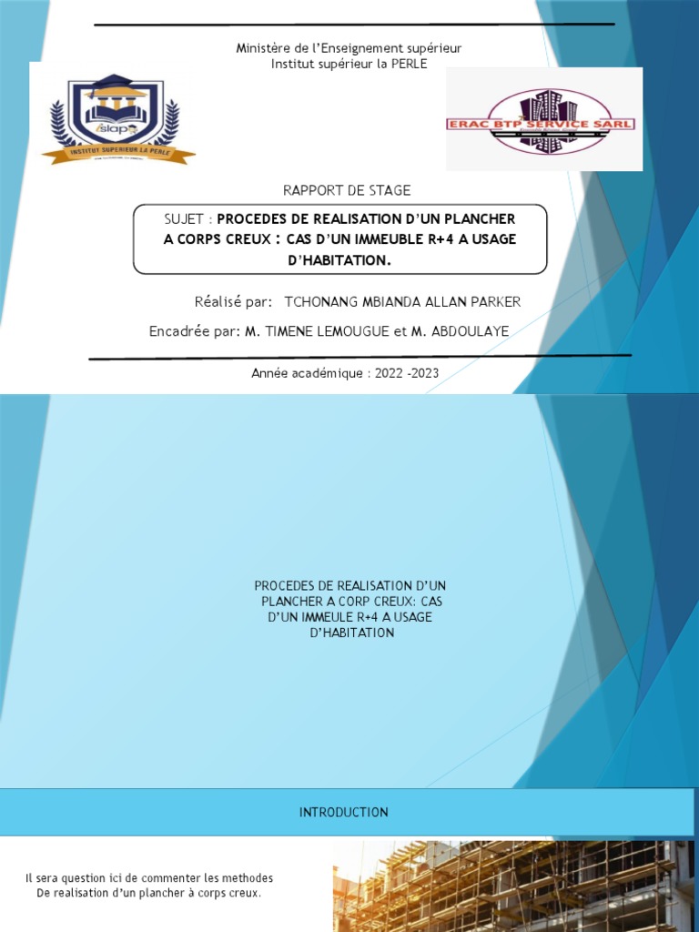 Rapport De Stage Chef De Chantier Batiment Pdf – OTNAFA