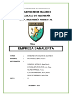 Empresa Sanalerta: Universidad de Huánuco Facultad de Ingeniería E.A.P. Ingeniería Ambiental