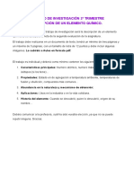 Trabajo de Investigación Elemento Químico PDF
