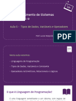 Aula 05 - Tipos de Dados, Variáveis e Operadores