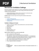 Ecco Pulmonary Mechanical Ventilation Settings