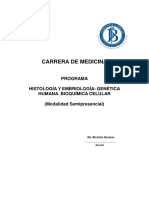 Histología y Embriología. Genética Humana. Biquímica Celular (Semipresencial) - PA PDF
