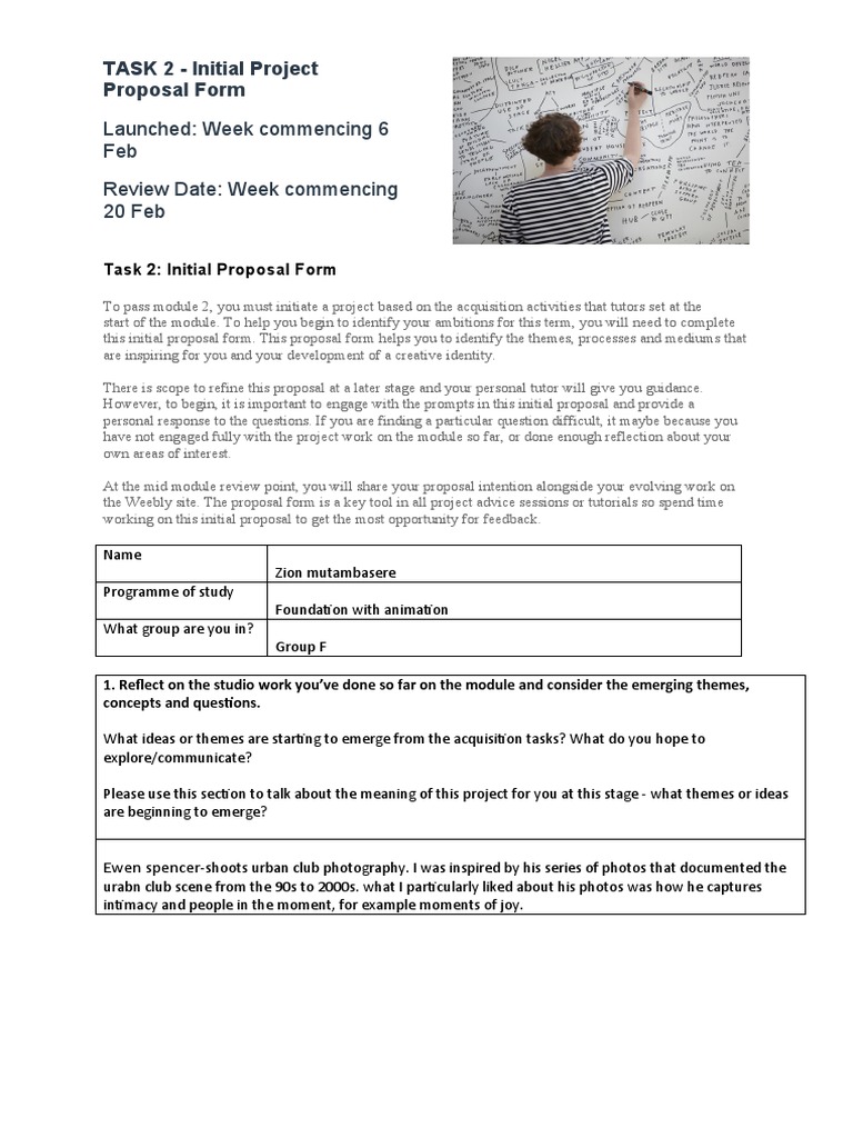 Initial Proposal Form 2023 | PDF | Photograph | Communication