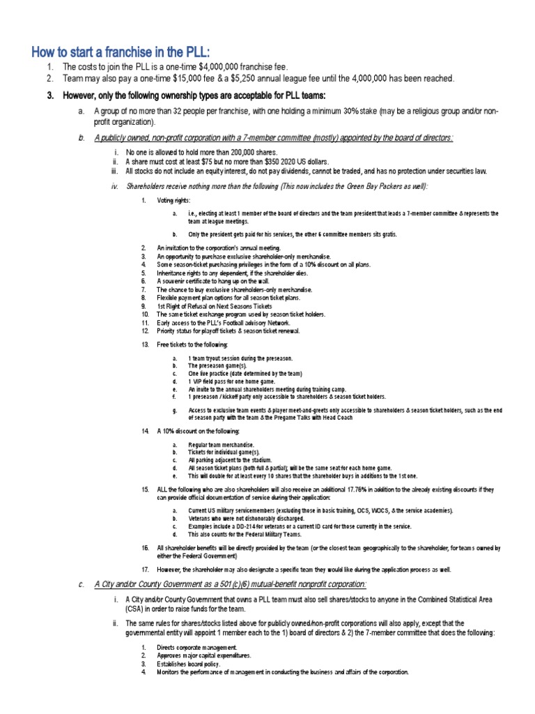 New PLL Rules PDF Stocks Lacrosse