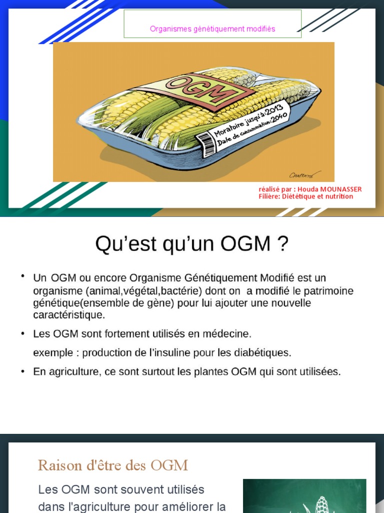 Avantages et inconvénients des OGM PDF Organisme génétiquement — free download