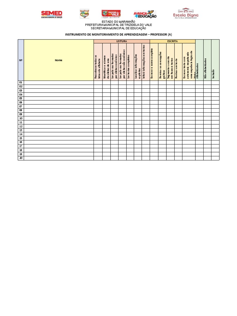Ficha de Instrumento de Acompanhamento e Monitoramento | PDF